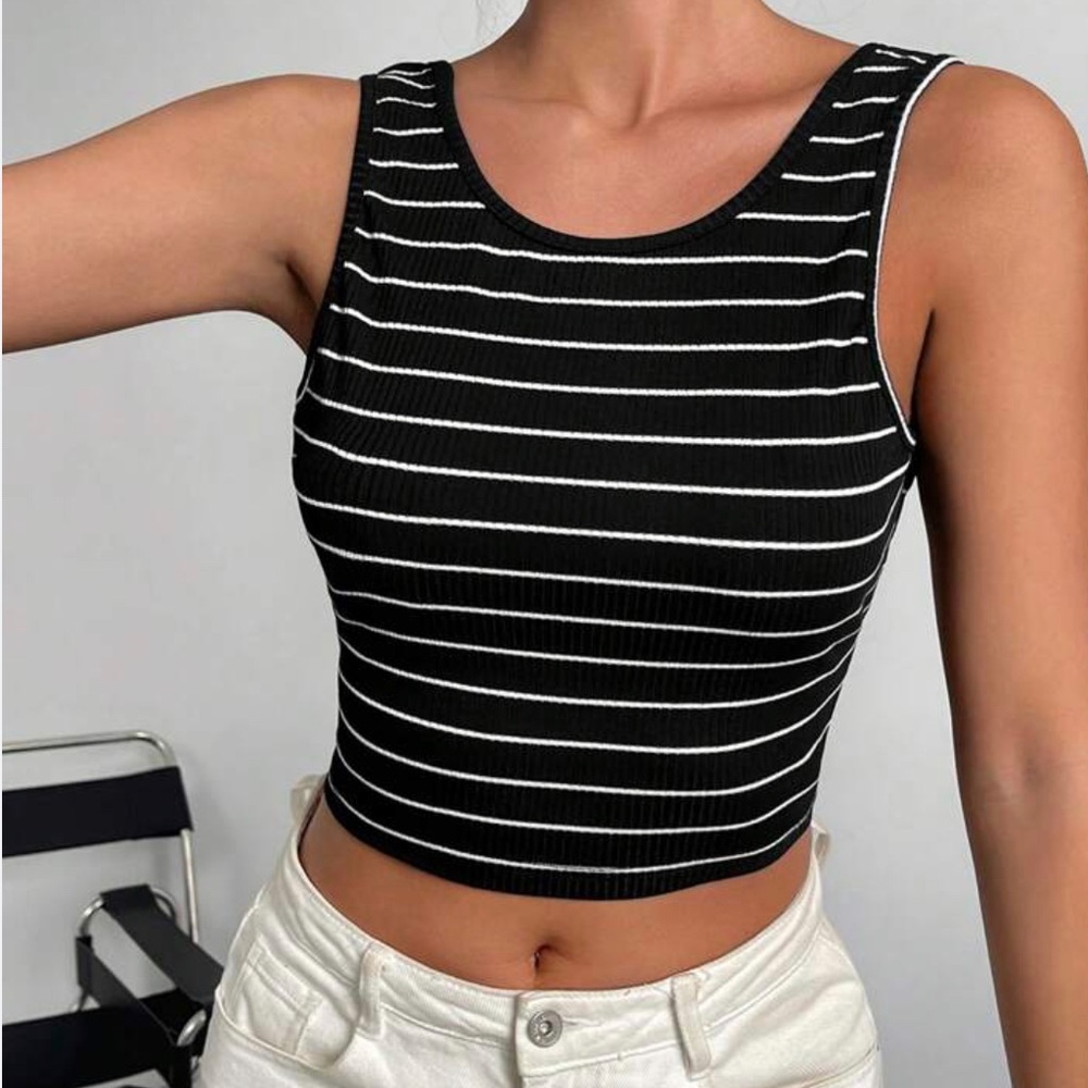 Basic Striped Crop Top
